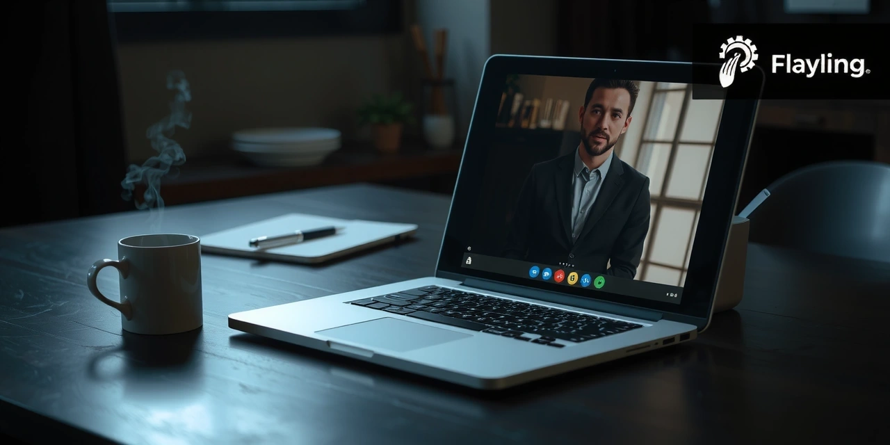 Detail pracovního stolu s notebookem pro online konzultaci